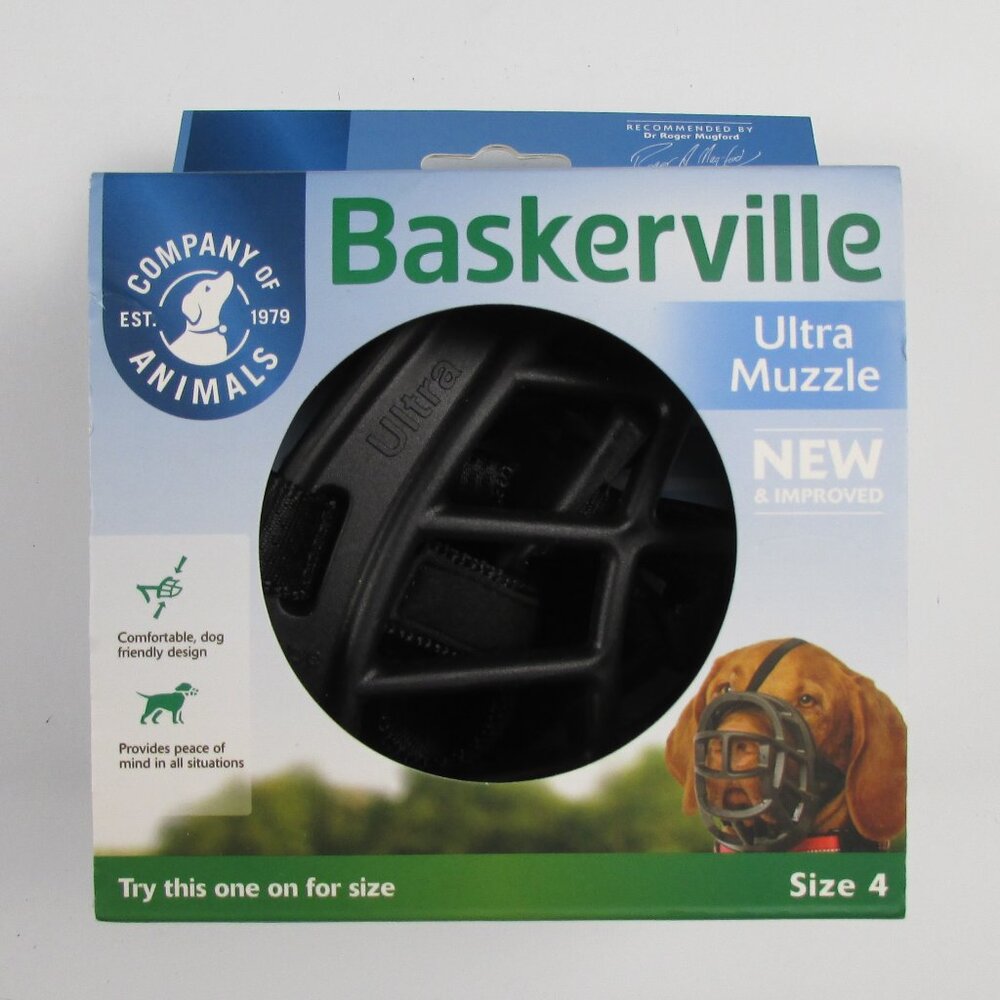 Baskerville Ultra Muzzle for Medium Dogs Size 4 Safe Breathable New In Box